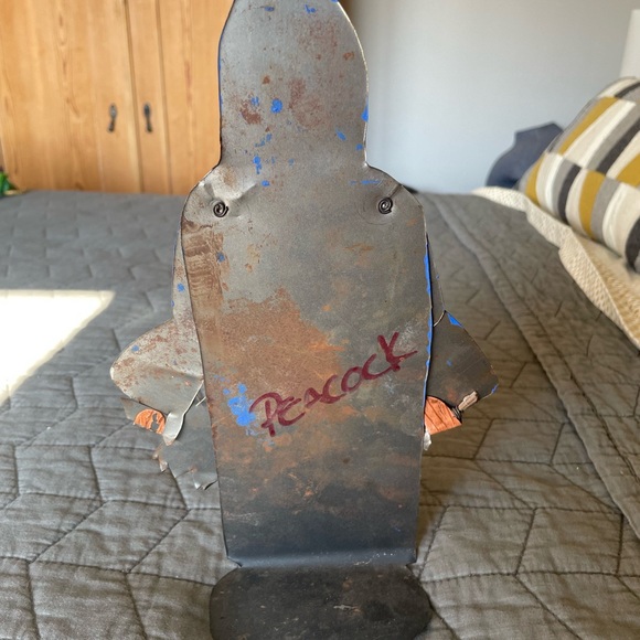 VINTAGE handmade Santa, St. Nick, Christmas decor 11" folk art, painted tin - Picture 4 of 10